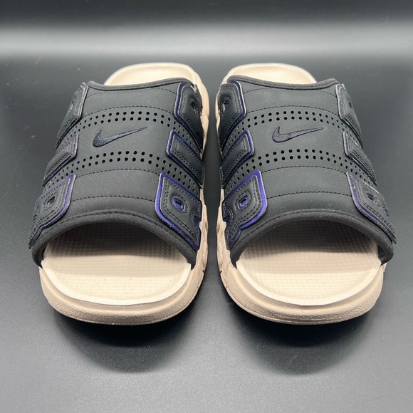 Nike Air More Uptempo Slide Sandals Black/Multi-Color/Sand Drift/Clear - Picture 4 of 7